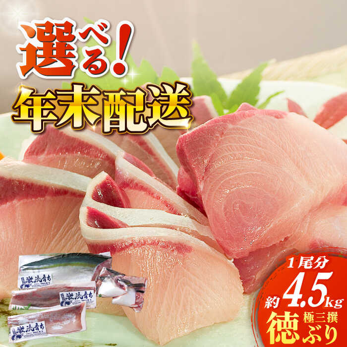 【ふるさと納税】【12/26～28発送】【時間指定必須】【数量限定】 ブリ フィレ 徳ぶり 極三撰 （原魚4.5kg程度）【徳丸】 [RAC020]ぶり ブリ 鰤 ぶりしゃぶ しゃぶしゃぶ 刺身 鮮魚 海鮮 魚 国産 新鮮 冷蔵 養殖 処理済み 年末 年内配送 年末配送
