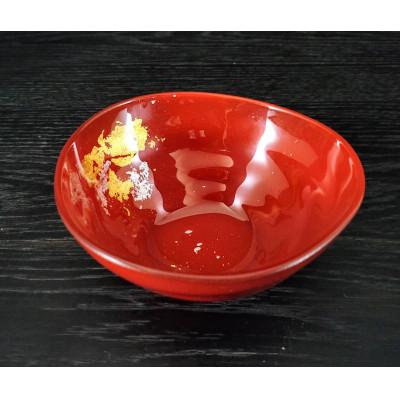 ふるさと納税 海南市 フリーボウル　古代塗り金箔本朱