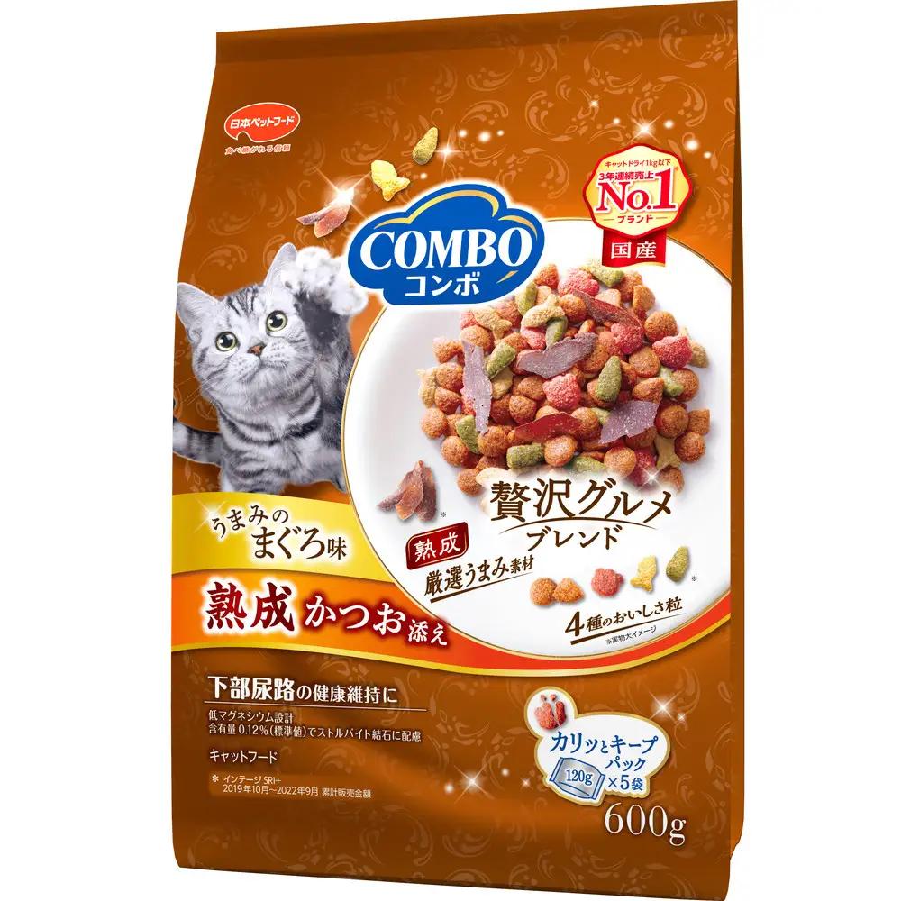 キャットフード コンボ まぐろ味 熟成かつお添え キャットフード【600g×12】