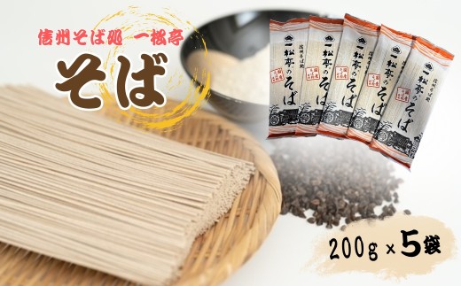信州そば処 一松亭のそば 乾麺 200g×5袋｜蕎麦 国産そば粉 長野県 千曲市  信州そば