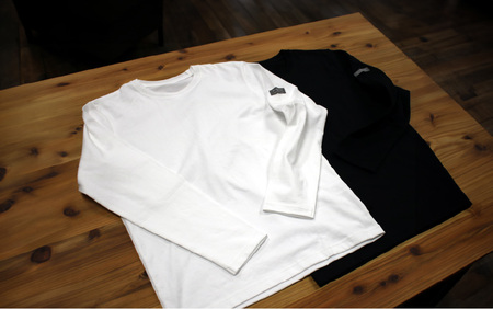 【ふるさと納税限定品】HOFI-043スーピマ超長綿 長袖Ｔシャツ（黒：L）東大阪繊維研究所