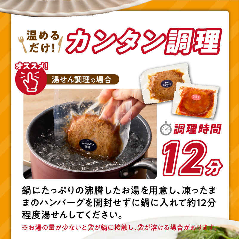 ハンバーグ食べ比べ20個セット_4種 20個 チーズデミ 和風 トマトソース カレーソース ハンバーグ 各5個 冷凍 温めるだけ 湯煎 レンジ 電子レンジ バラエティ 個包装 小分け 食べ比べ お弁当