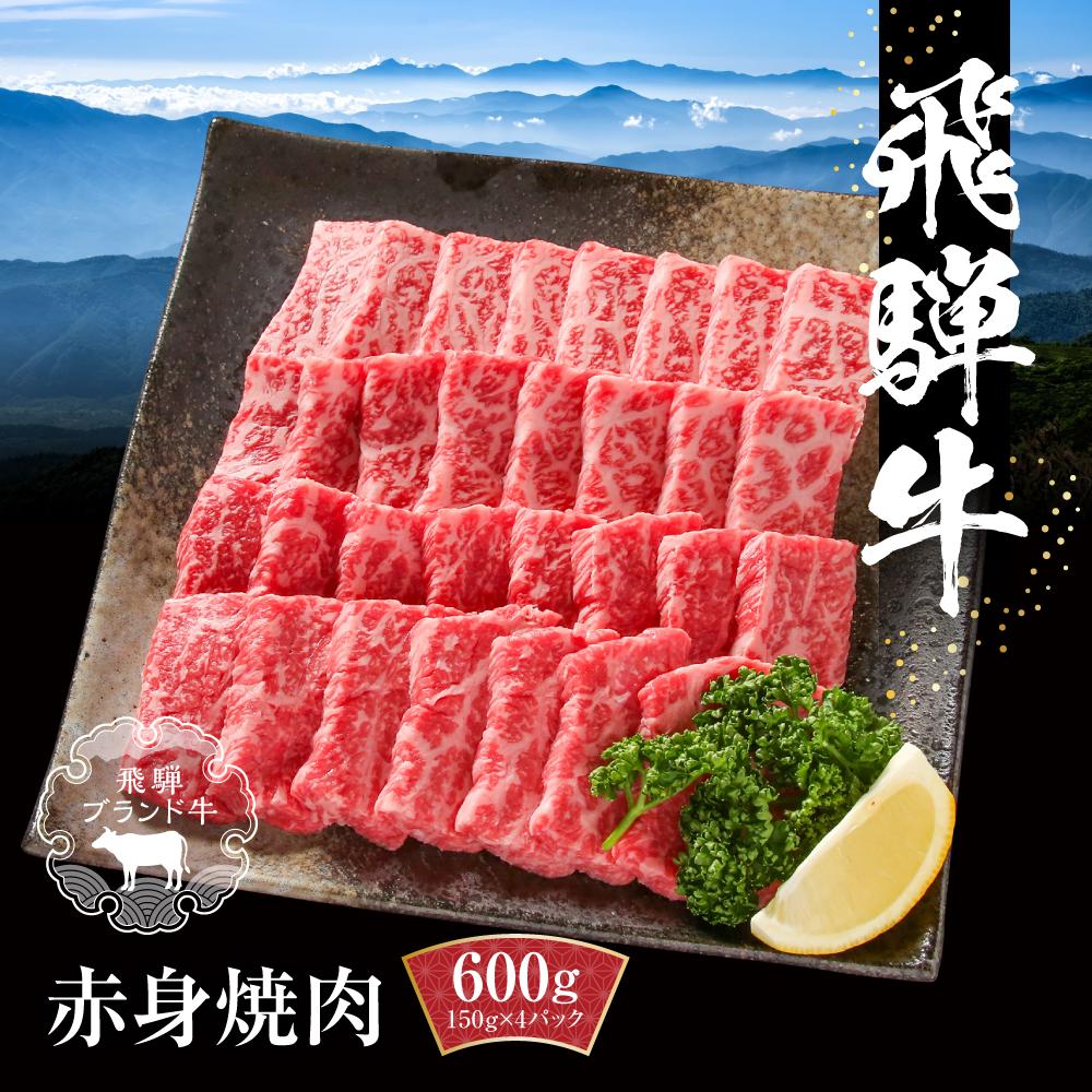 【ふるさと納税】飛騨牛 赤身焼肉 600g（150g×4パック） 冷凍真空パック | 肉 牛肉 焼肉 焼き肉 やきにく 黒毛和牛 和牛 個包装 小分け 人気 おすすめ 牛肉 ギフト お取り寄せ【飛騨高山ミート MZ006】