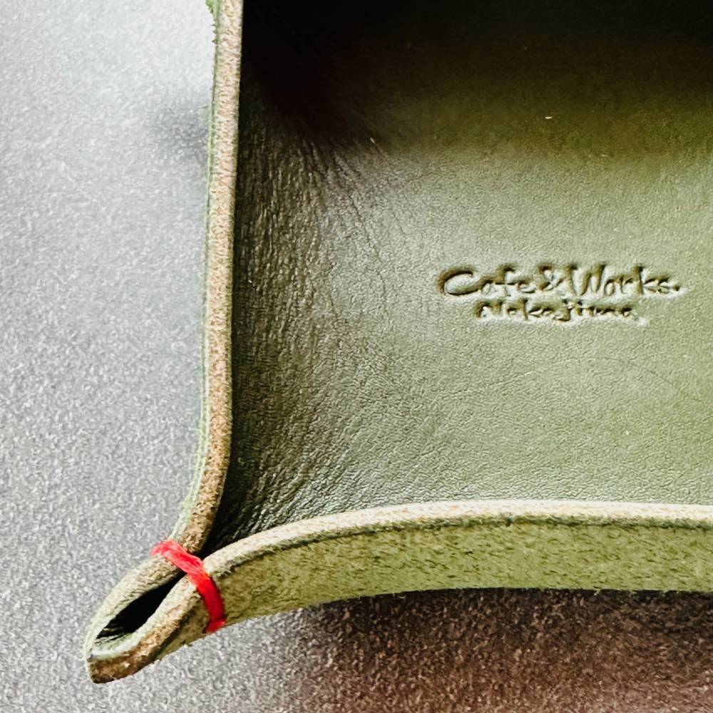 13-311 本革レザートレー（モスグリーン）【レザークラフト】