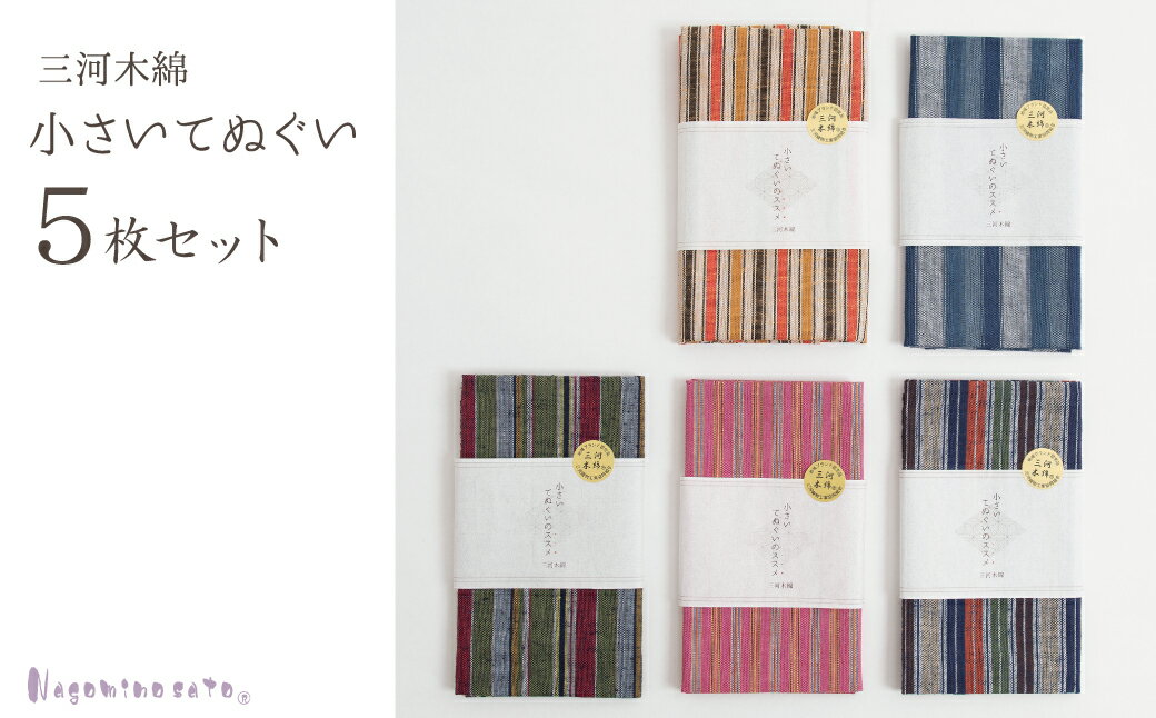 【ふるさと納税】G0542【日本製】 三河木綿 小さいてぬぐい 5枚セット