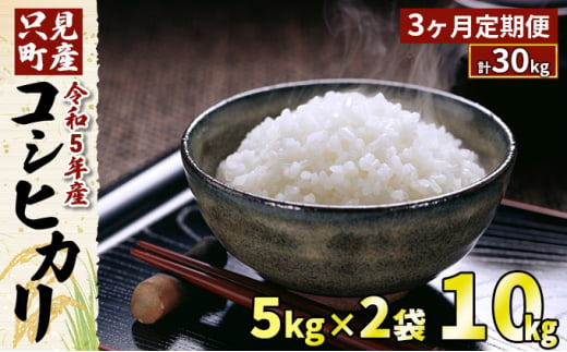 【3ヶ月定期便】令和5年産 只見町産コシヒカリ 10kg（5kg×2袋）[№5633-0208]