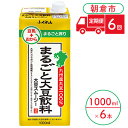 【ふるさと納税】定期便 6回 豆乳 まるごと大豆飲料 1000ml×6本入り 大豆 ふくれん※配送不可：北海道・沖縄・離島 　【定期便・ 豆類 飲料 ドリンク 加工食品 ブレンド 健康 パック 美容 風味 】