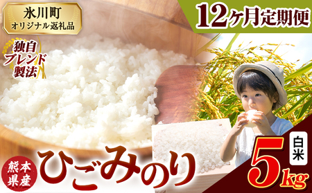 12ヶ月定期便 ひごみのり 白米 5kg 訳あり