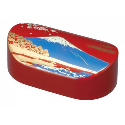 ふるさと納税 海南市 紀州漆器 漆芸 蒔絵 文鎮 小判型 富士山 赤