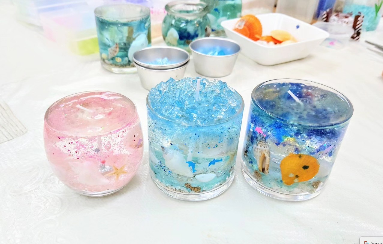 新宿フラワークラフト体験工房 海を眺めて癒やされる♪マリンキャンドル作り