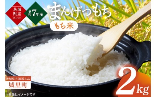 令和7年産 茨城県産マンゲツモチ2㎏（茨城県共通返礼品/城里町）天皇陛下 お田植祭 選べる内容量 数量限定 お米 こめ コメ 精米 高級もち米 もち米 餅 モチ 単一米 検査一等米 安心 安全 白米 生産者直送 高評価 おいしい 茨城県産 水戸市（IH-100）