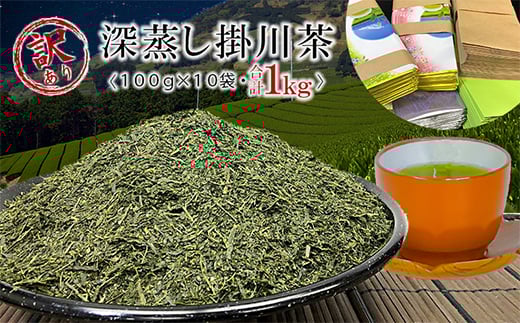 
            ＜訳あり＞深蒸し掛川茶100g×10袋の合計1kg【1108689】
          