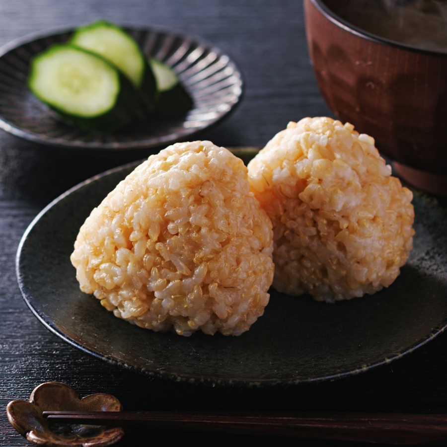 <アイガモの谷口>”農薬不使用栽培米”「玄米塩おむすび」12個【12ヵ月定期便】