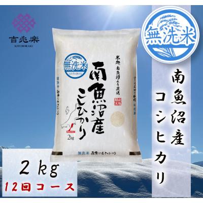 ふるさと納税 南魚沼市 【毎月定期便】【2026年10月下旬発送】南魚沼産こしひかり2kg　無洗米 全12回