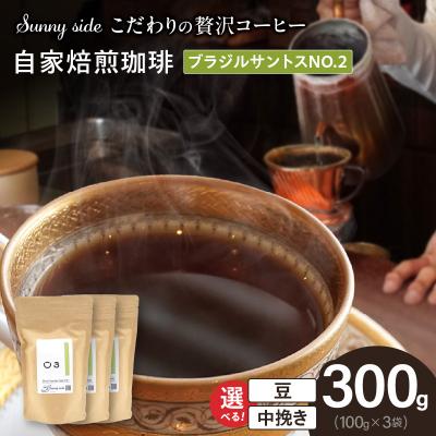 ふるさと納税 小牧市 自家焙煎珈琲ブラジルサントスNO.2(300g)(豆のまま)　[137S11-01]