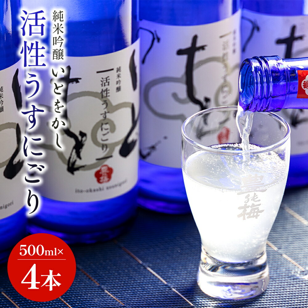 【ふるさと納税】日本酒 スパークリングワイン風！純米吟醸 いとをかし 活性うすにごり 500ml×4本 - お酒 セット 甘口 甘い フルーティー 飲みやすい 飲料 飲み物 微炭酸 生酒 14度 酸味 高木酒造 高知県 香南市【冷蔵】
