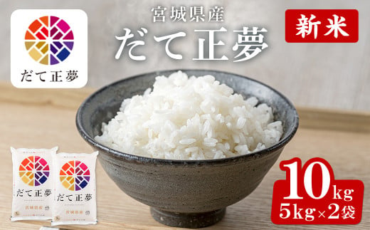 ＜令和6年産 新米＞宮城県産だて正夢 10kg(5kg×2袋) お米 おこめ 米 コメ 白米 ご飯 ごはん 伊達 だてまさゆめ おにぎり お弁当 ブランド米【株式会社パールライス宮城】ta206