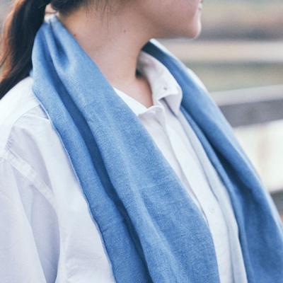 ふるさと納税 広陵町 ai amu 天然藍染スカーフ/さざなみ　027 |  | 02
