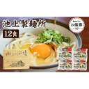 【ふるさと納税】【お歳暮ギフト】讃岐生うどん12食入（1袋3食入×4袋）＊鎌田醤油だし醤油付＊ 池上製麺所監修！｜うどん 生麺