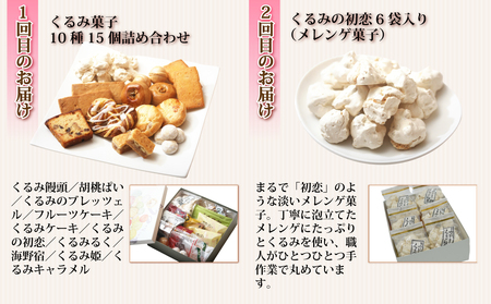 【御菓子処花岡】スイーツ頒布会 （くるみ菓子詰め合わせ、くるみの初恋、生クリーム大福、胡桃パイとフルーツパイ、リスの森（くるみキャラメル）、胡桃の醍醐味（チーズケーキ）と檸檬ケーキの詰め合わせ