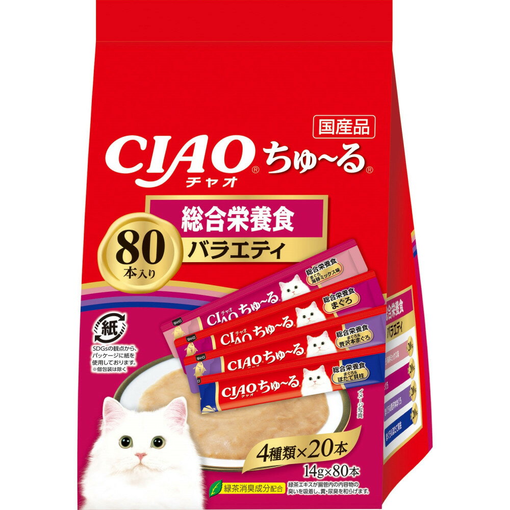 【ふるさと納税】いなば　CIAO猫ちゅ～る　総合栄養食バラエティ480本（14gx80本x6袋入）（ケース）