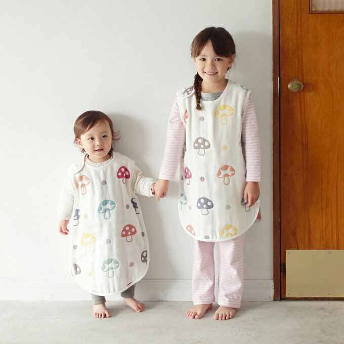 【ふるさと納税】G0395 赤ちゃんの 寝冷えを防ぐ ふくふく ガーゼ スリーパー シャンピニオン キッズ ベビー コットン