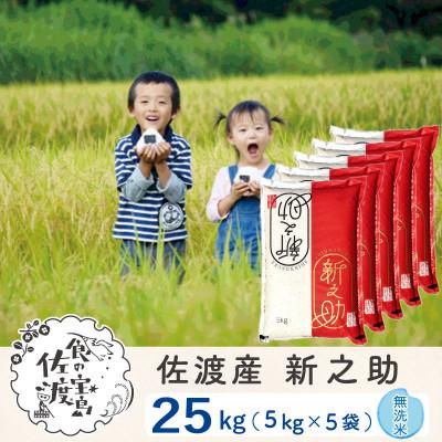 ふるさと納税 佐渡市 佐渡島産新之助 無洗米25Kg(5Kg×5袋) 令和7年産【食の宝島佐渡】