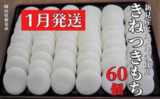 【2026年1月発送】きねつきもち 60個(6個入×10パック) 新見産ヒメノモチ使用