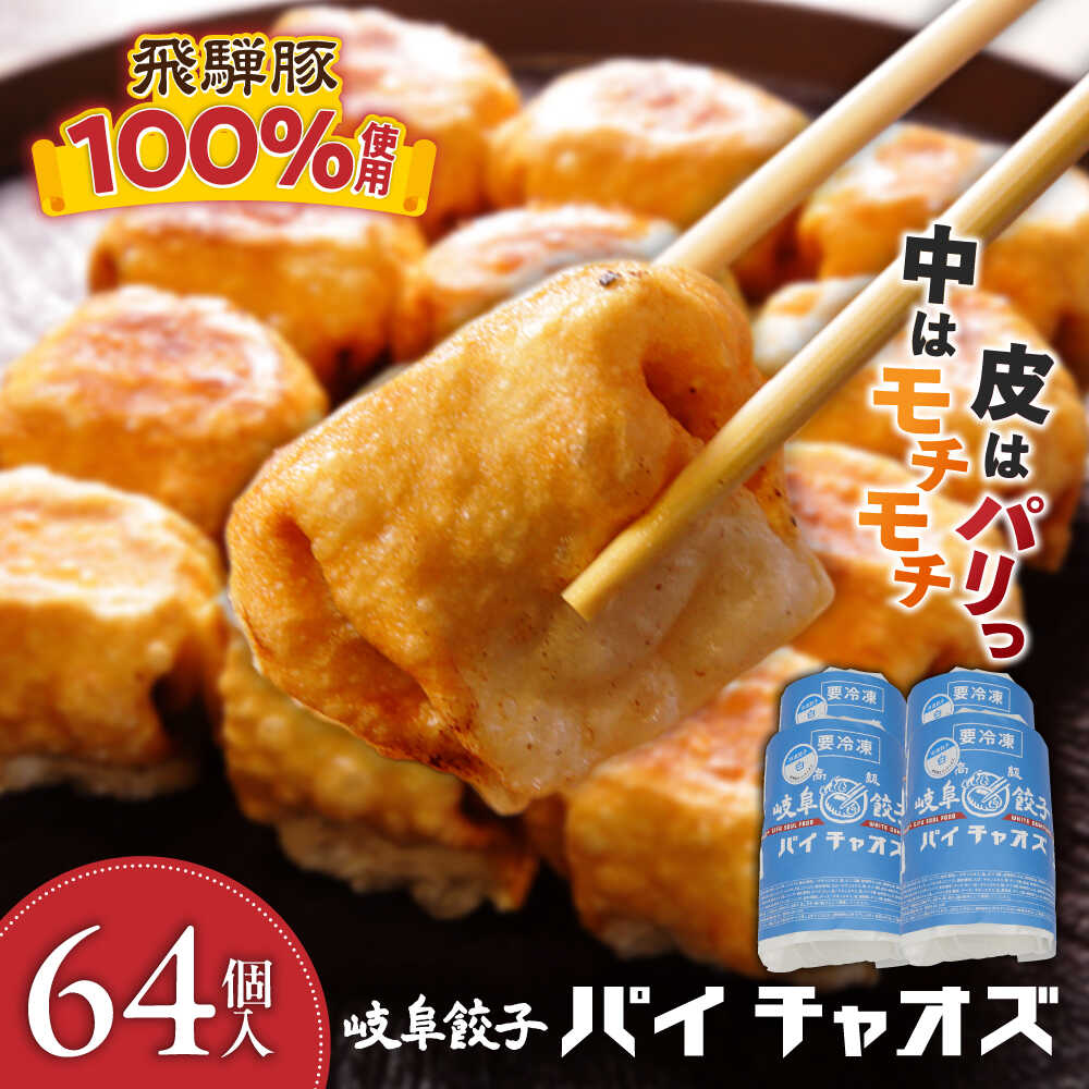 【ふるさと納税】餃子 岐阜餃子64個入り（パイチャオズ） 餃子 ぎょうざ 生餃子 国産 水餃子 にんにく ギョーザ ギョウザ おかず おつまみ 惣菜 中華 夕食 焼き餃子 揚げ餃子 人気 パリパリ モチモチ 点心 中華惣菜 パーティー ギフト 岐阜市/MABUCHIKOGYO[ANEY001]