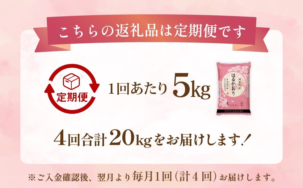 【1ヶ月毎4回定期便】はるかおり5kg