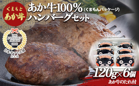 くまモンパッケージあか牛100％ハンバーグセット（120g×6個） FKP9-504