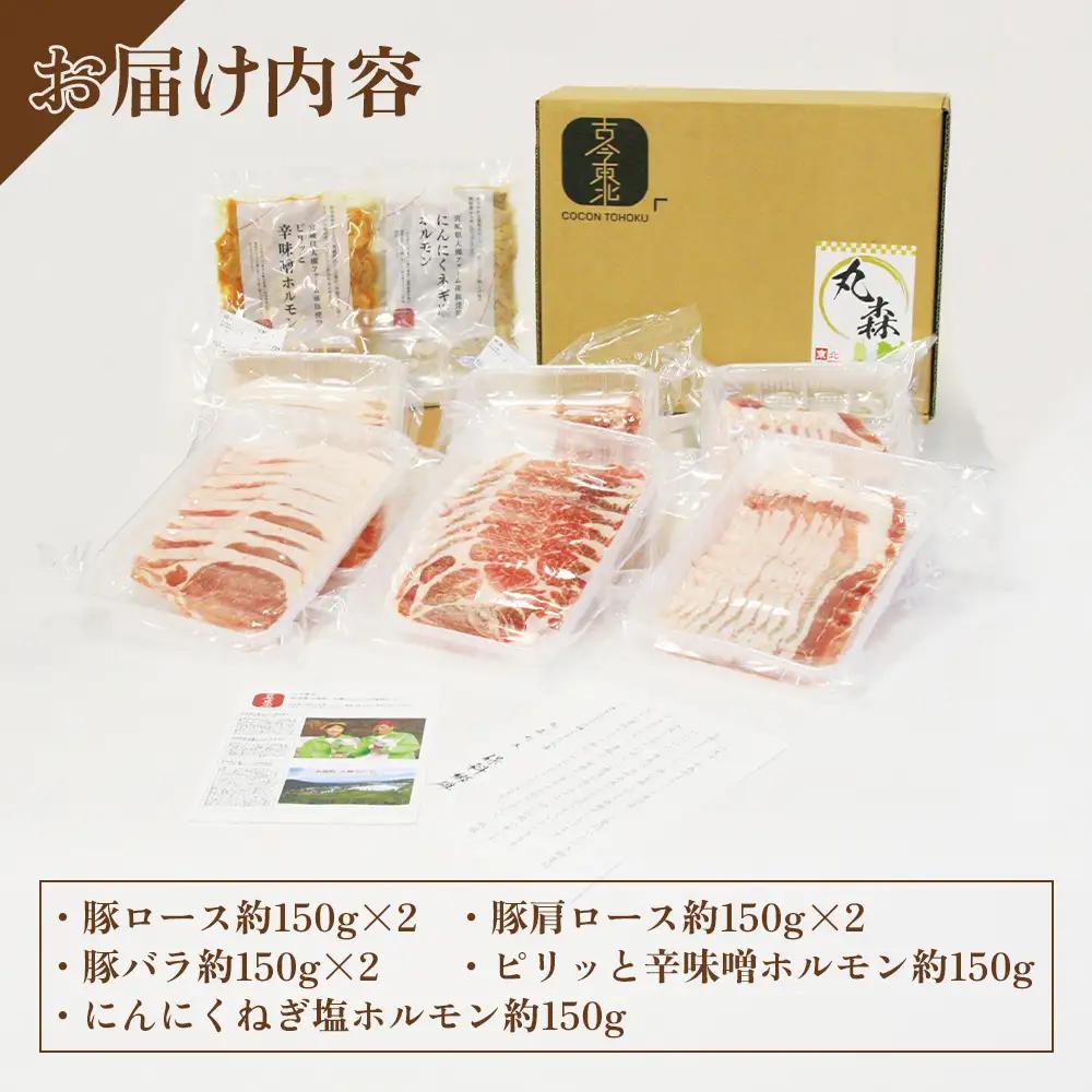 【古今東北】 丸森町大槻ファーム 豚肉5種類セット(計1.2kg）【3010101】