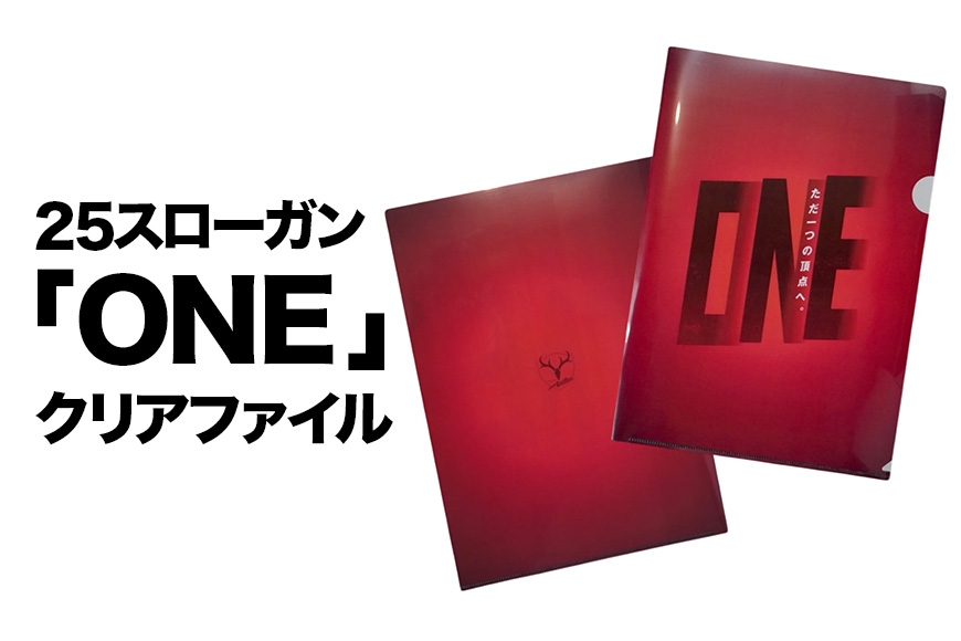 
                  25スローガン「ONE」クリアファイル 鹿島アントラーズ サッカー グッズ サッカーチーム プロサッカー Jリーグ 【鹿行地域共通返礼品】 A72-005
                