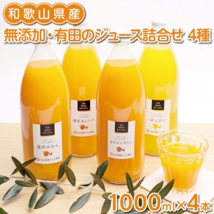 無添加・有田のジュース詰合せ720ml×4本・3種◇※着日指定不可 ※北海道・沖縄・離島への配送不可