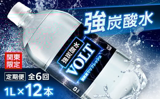 ＜毎月定期便＞＜関東のみお届け＞ 強炭酸水 1L 12本 計12L サーフVOLT(ボルト) 全6回【4055700】