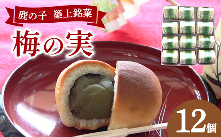 【老舗の菓子屋】築上銘菓「 梅の実 」12 個【有限会社 御菓子司 鹿の子】 [ABAC019]