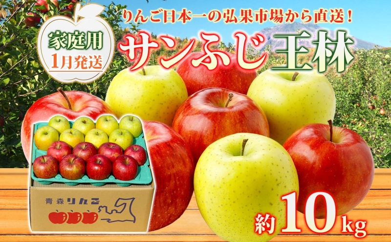 
            【1月発送】 家庭用 サンふじ 王林 約10kg りんご 林檎 リンゴ 果物 フルーツ くだもの 旬 青森県産 お取り寄せ 詰め合わせ セット 常温 産地直送 送料無料 青森県 西目屋村
          