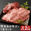 【ふるさと納税】数量限定 熊本あか牛タン1本セット 合計約1.2kg 焼き肉用 約800g 煮込み用 加工用 約400g あか牛 牛タン タン 焼肉 煮込み セット 熊本県産 九州産 国産 カット梱包 冷凍 送料無料