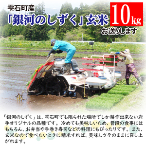 数量限定 岩手県産 銀河のしずく 玄米 10kg 3ヶ月 定期便 【ユニティファーム】 米 こめ コメ スーパーフード ヘルシー ごはん ご飯 ライス 国産 産地直送 農家直送 期間限定 おにぎり 弁