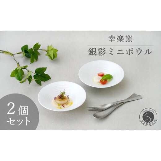 有田焼 銀彩 ミニボウル 15cm 2個 セット 【幸楽窯 / YUIKA Lab】 和モダン ボウル サラダボウル 和洋兼用 食器 白 cp048