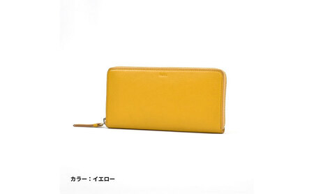 財布 長財布 本革 レザー イエロー 黄色 財布