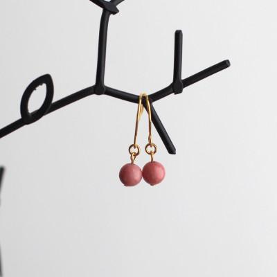 ふるさと納税 野田村 バラ輝石　ピアス(ゴールド) |  | 01