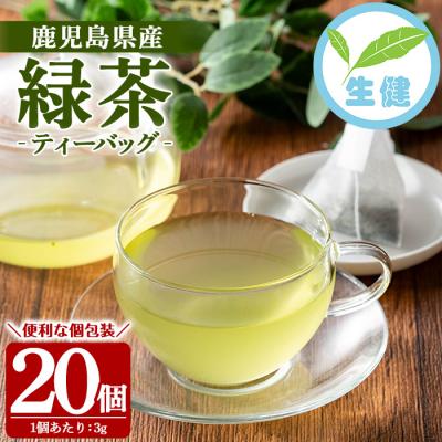 ふるさと納税 いちき串木野市 緑茶 ティーバッグ 3g×20袋 計 60g 個包装 で 使いやすい 有機栽培 の 鹿児島 の お茶