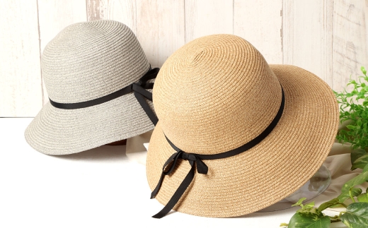 ペーパーブレード帽子丸頭クロッシェ【ライトグレー：M】