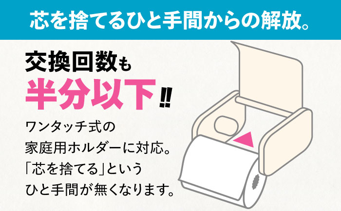 トイレットペーパー シングル 24ロール 長巻き 130m (6ロール×4パック) 宅配 エコワンタッチ コアレス 《豊前市》【大分製紙】 [VAA050]