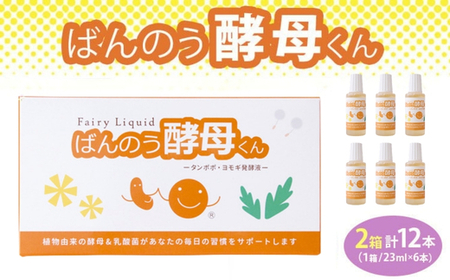 栃木県塩谷町で製造　ばんのう酵母くん(23ml×6本)　2箱