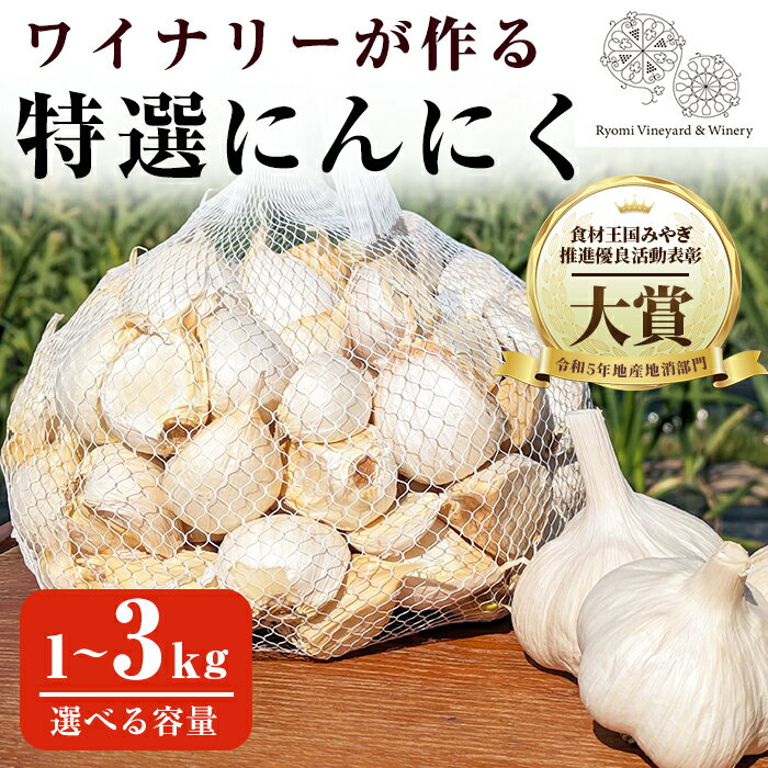 【ふるさと納税】ワイナリーが作る特選にんにく 1〜3kg バラ 選べる容量 にんにく ニンニク ガーリック 了美ホワイト 六片種 ばら ホワイト六片 おつまみ ワイン 健康 食品 料理 産地直送 宮城県 大和町【了美ワイナリー】ta350・ta426