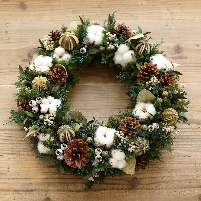 【ふるさと納税】【クリスマス限定！申込は11月30日まで】プリザーブドフラワー ライムリース＜Fine＞ ｜花 ギフト プレゼント アレンジ おしゃれ 母の日 誕生日 結婚祝い 退職祝い お祝い クリスマス