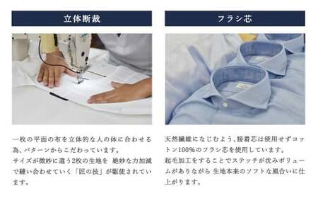【M：39-83】くまモンHITOYOSHIシャツ ブルーギンガム紳士用／シャツ ビジネスシャツ 長袖シャツ 人吉シャツ メンズファッション ビジネスドレスシャツ 熊本県 人吉市