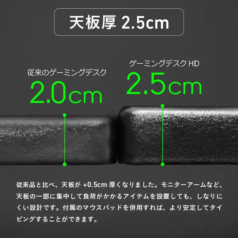 【Bauhutte】ゲーミングデスクHD（BHD-1200HDM-BK） - タフ＆スピーディー強化版ゲーミングデスク